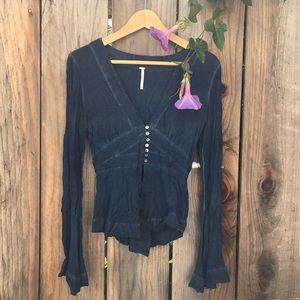 Free People Bell Sleeve Top